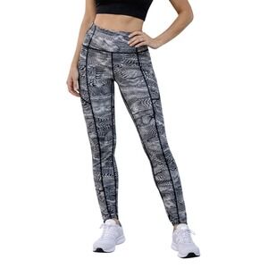 Lululemon Speed Up Tight Black White Abstract Scale Print Leggings Size 4